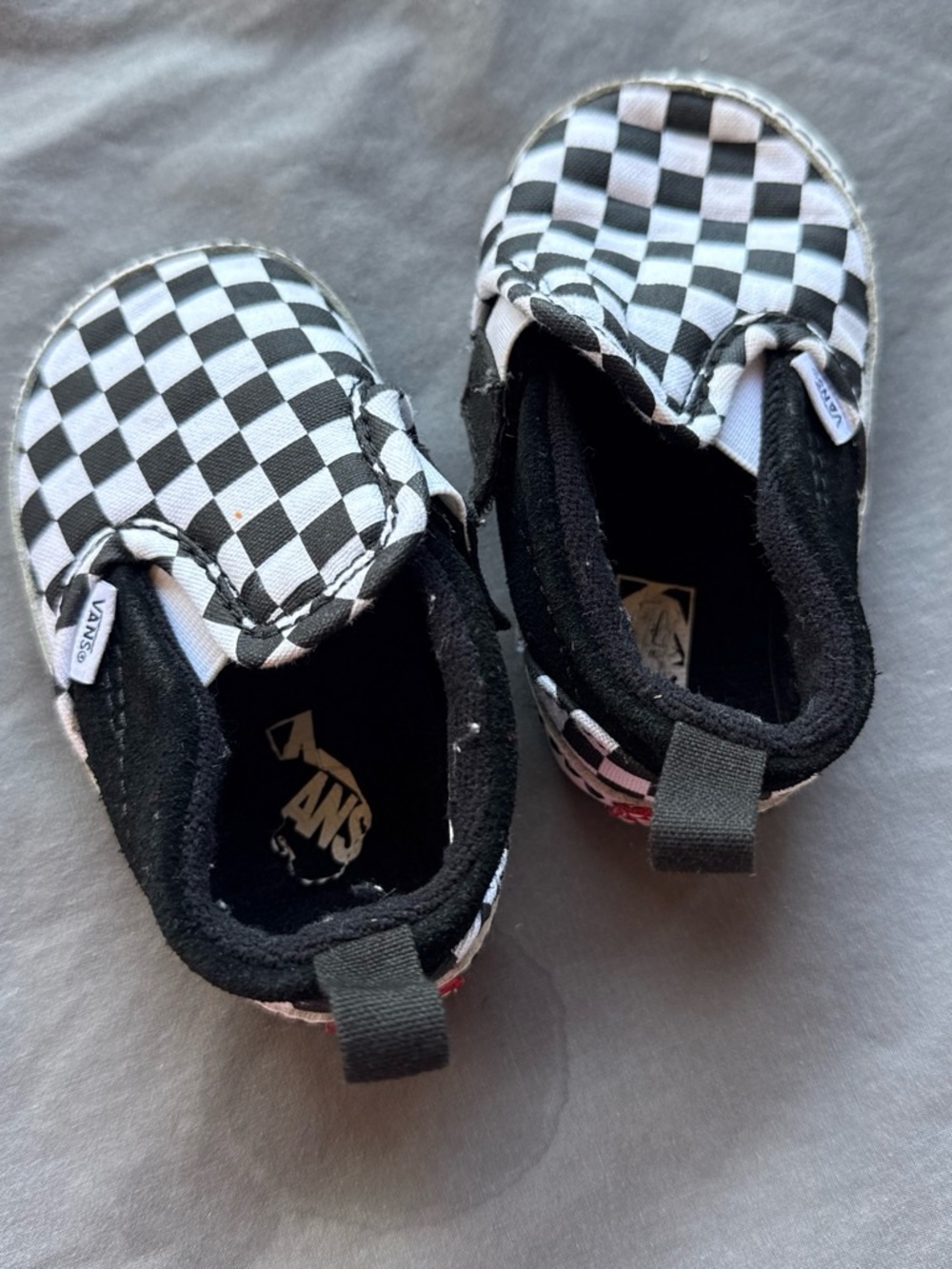 Vans Kids Black & White Checkerboard Slip-On Baby Shoes